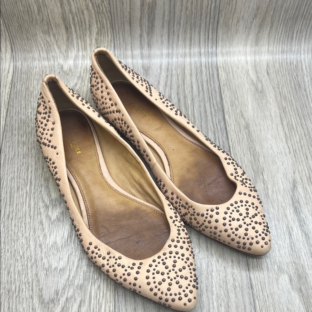 Coach Tan Studded Flats